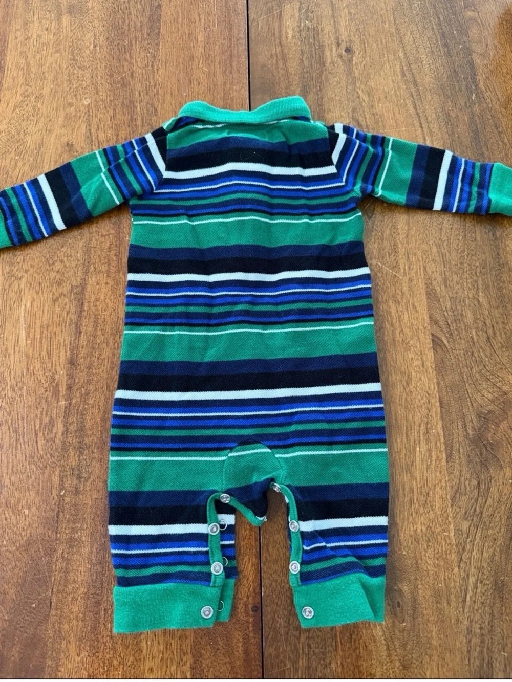 Ralph Lauren Green and Blue Striped Baby One-Piece 3 months